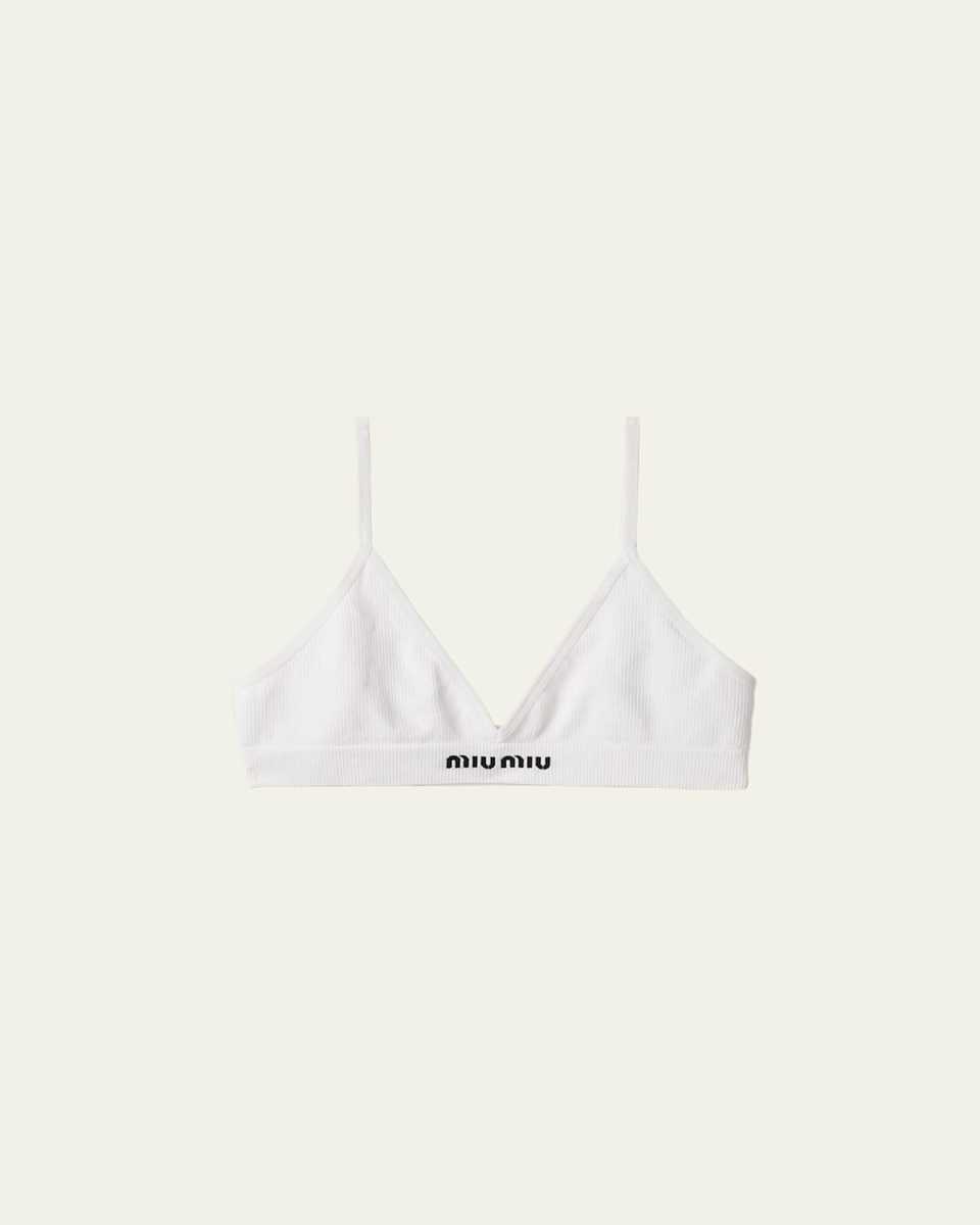 Seamless Jacquard Logo Bra Top